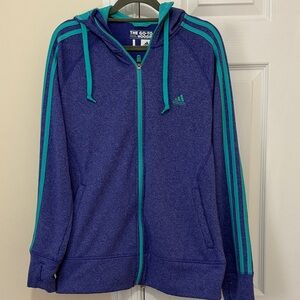 Adidas Navy and Turquoise Track Jacket